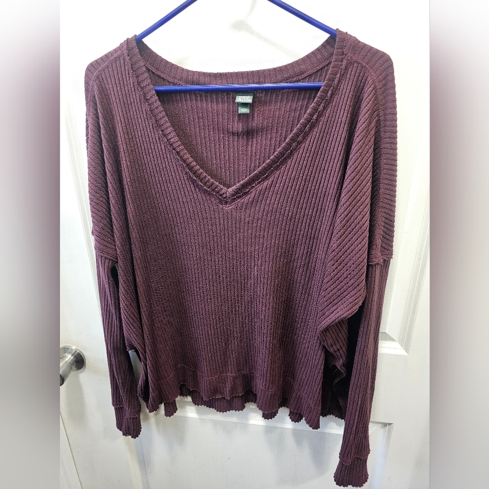 NWOT Purple Wild Fable long sleeve  "V" neck shirt